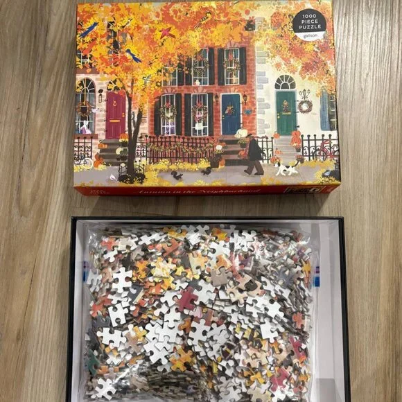 Galison "Autumn in the Neighborhood" 1000 pc Puzzle - Picture 2 of 3